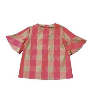 Crewcuts Neon Check Party Top Size 10